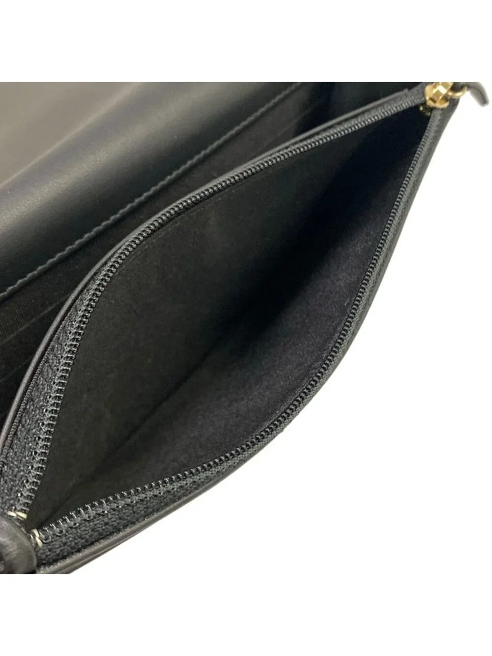 Chanel Wallet Quilted Black Chain Leather Shoulder Bag